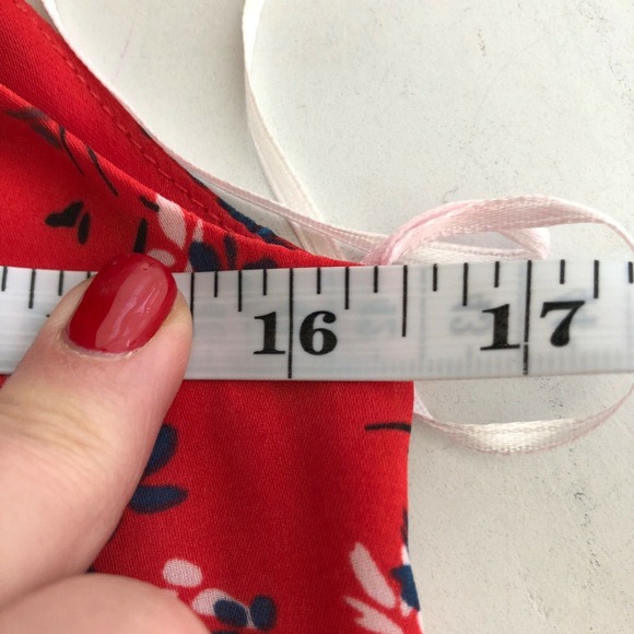 REVOLVE Devlin Carrie Women's Dress Red Ditsy Floral Off Shoulder M - Picture 12 of 15